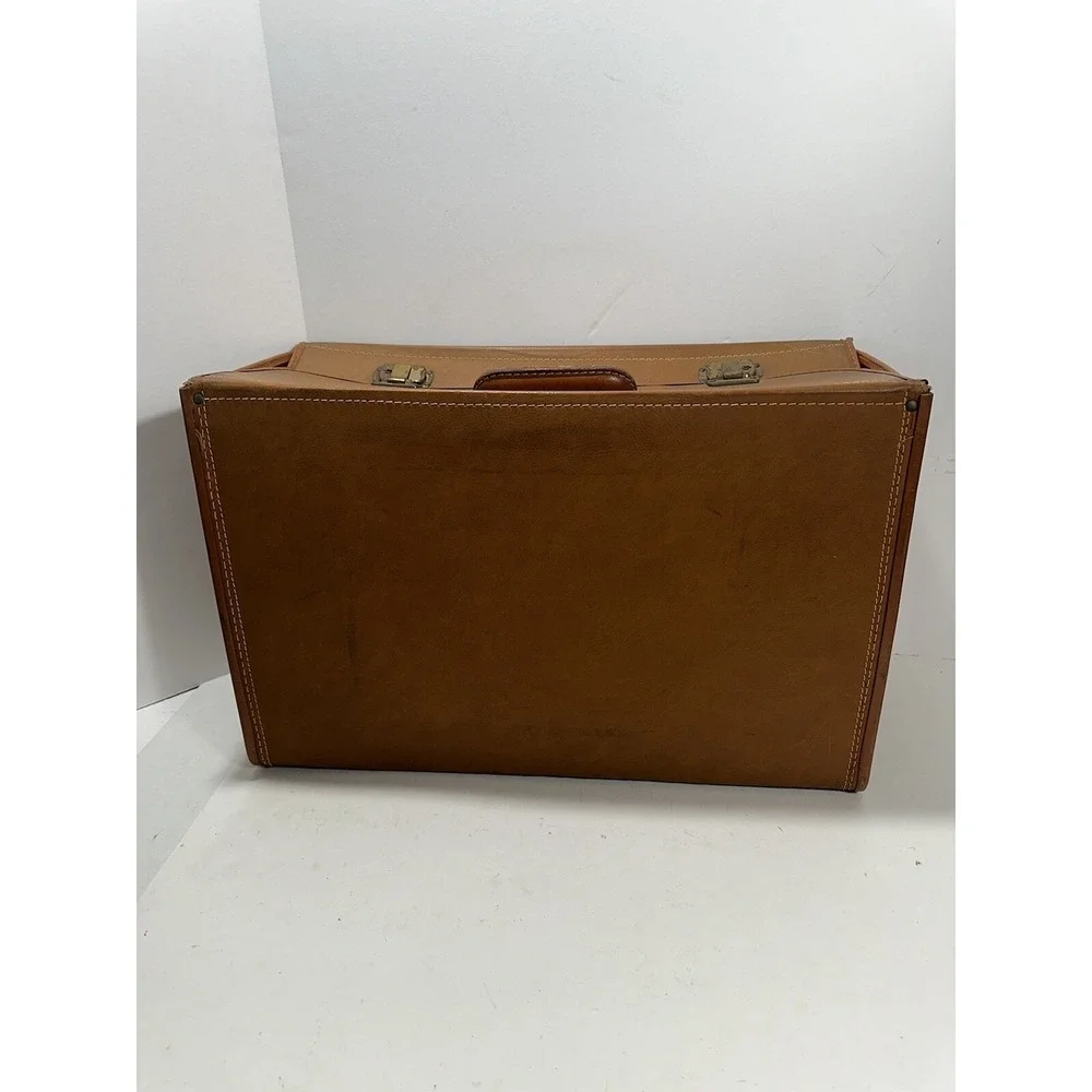 Vintage Samsonite Airline Pilot Salesman Brown Leather Attache Briefcase Antique